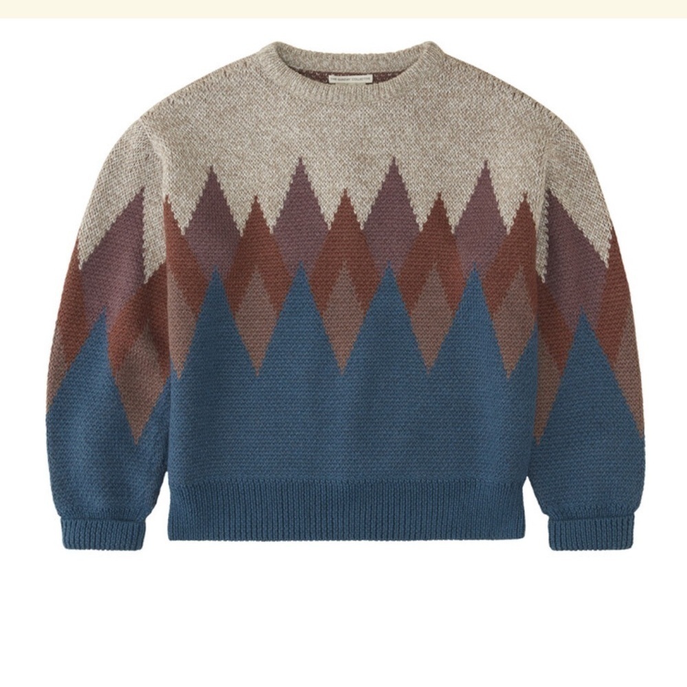 THE SUNDAY COLLECTIVE Alpaca Argyle Sweater, Multi 6Y NWT